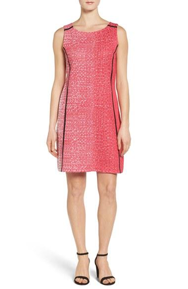 Women's Ming Wang Contrast Piping Knit A-line Dress