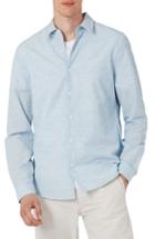 Men's Topman Slim Fit Melange Neppy Shirt - Blue