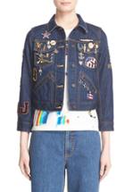 Women's Marc Jacobs Embroidered Patch Denim Jacket - Blue
