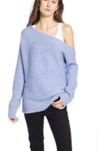 Women's Treasure & Bond One-shoulder Ribbed Sweater - Purple
