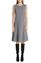 Women's Lafayette 148 New York Colby Chain Trim Fit & Flare Dress - Grey