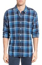 Men's True Grit Indigo Plaid Sport Shirt - Blue