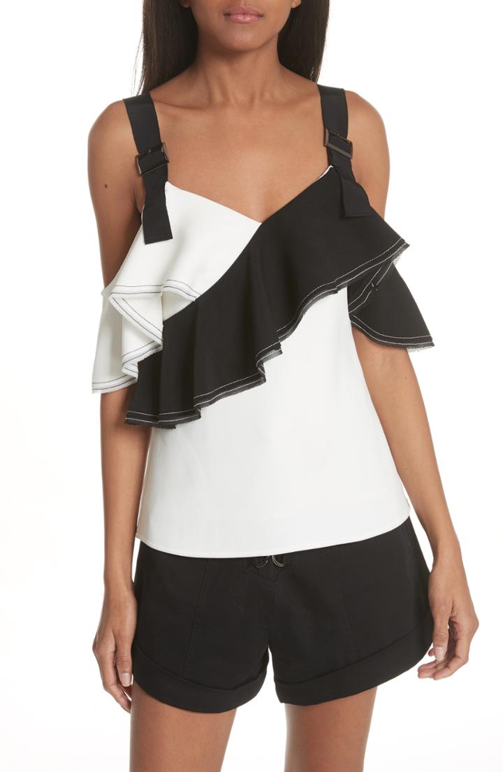 Women's Self-portrait Harness Strap Cold Shoulder Blouse