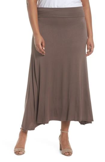 Women's Soprano Foldover Knit Skirt X - Brown