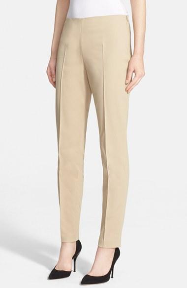 Women's Akris 'melissa' Slim Techno Cotton Ankle Pants - Beige
