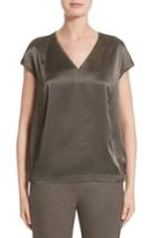 Women's Lafayette 148 New York Aisley Luminous Cloth Blouse - Grey