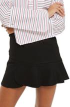 Women's Topshop Paneled Flippy Miniskirt Us (fits Like 0-2) - Black