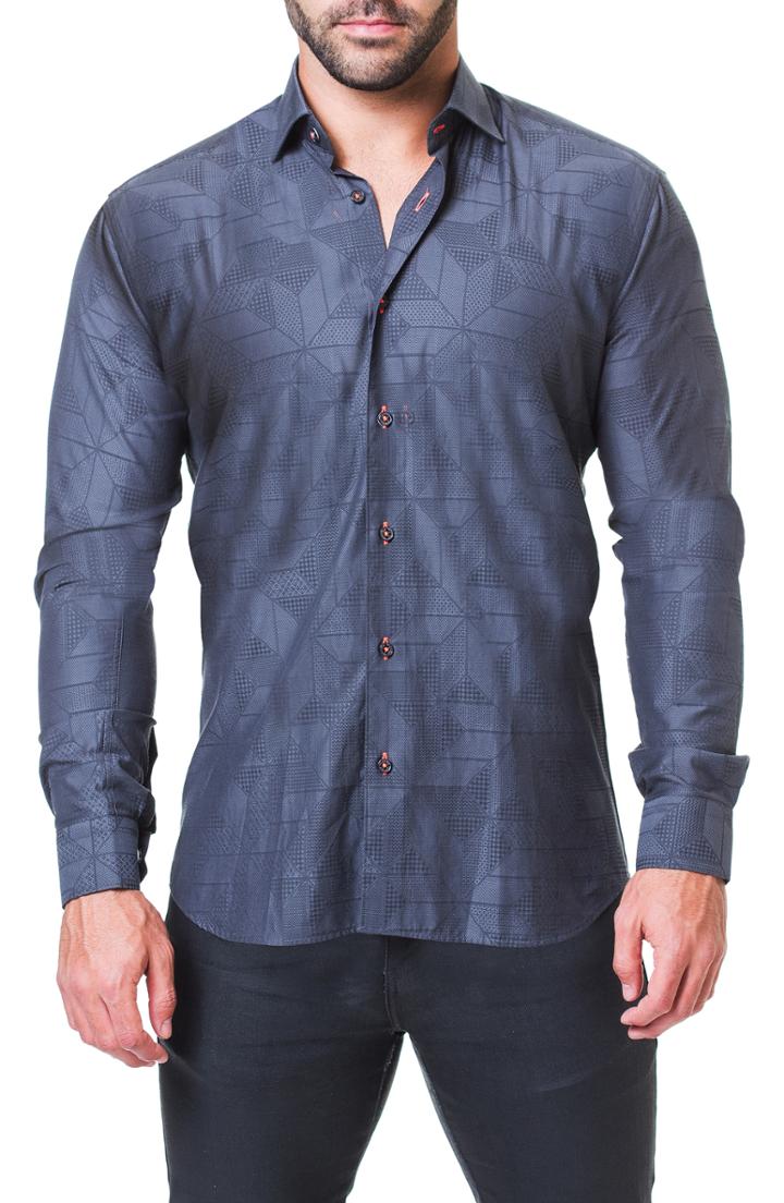 Men's Maceoo Fibonacci Dimension Trim Fit Sport Shirt (m) - Grey
