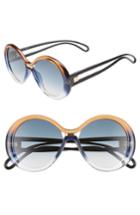 Women's Givenchy 56mm Round Sunglasses - Brown Blue