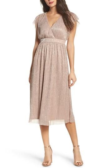 Women's Chelsea28 Metallic Midi Dress - Pink