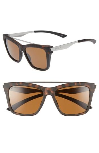 Women's Smith The Runaround 55mm Chromapop(tm) Polarized Sunglasses - Matte Tortoise