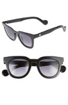 Women's Moncler 48mm Retro Sunglasses - Shiny Black/ Gradient Smoke