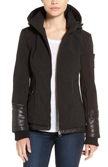 Women's Guess Water Resistant Hooded Soft Shell Jacket