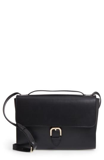 A.p.c. Katy Calfskin Leather Messenger Bag - Black