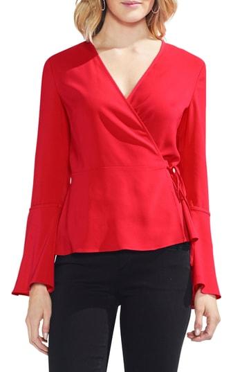 Women's Vince Camuto Crepe Wrap Blouse - Red
