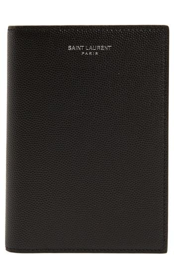 Men's Saint Laurent Gdp Leather Passport Case - Black