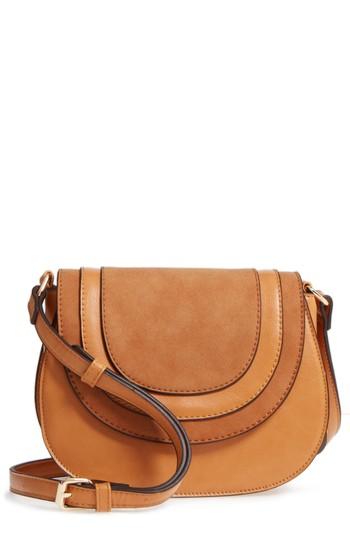 Sole Society Bryson Faux Leather Crossbody Bag - Brown
