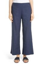 Women's Fabiana Filippi Linen Blend Wide Leg Crop Pants Us / 40 It - Blue