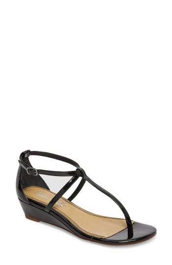 Women's Splendid Bryce T-strap Wedge Sandal .5 M - Black
