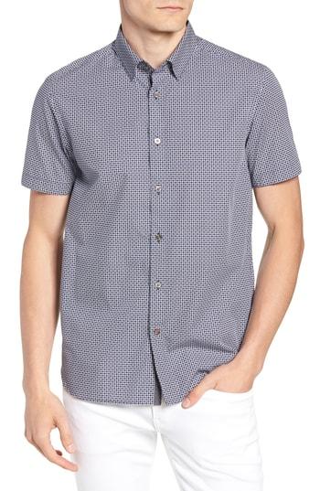 Men's Ted Baker London Footpriss Slim Fit Print Sport Shirt (m) - Blue