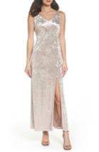 Women's Morgan & Co. Strappy Velvet Gown /2 - Beige