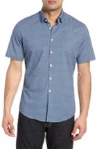 Men's Stone Rose Geo Print Sport Shirt (m) - Orange