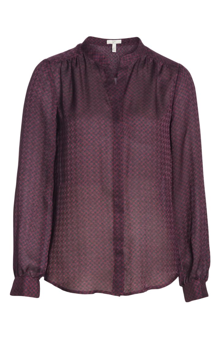 Women's Joie Mintee Houndstooth Check Blouse, Size - Purple