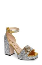 Women's Gucci Soko Glitter Bee Sandal