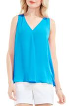 Women's Vince Camuto Pleat Front A-line Blouse, Size - Blue