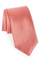 Men's Nordstrom Men's Shop Micro Grid Silk Tie, Size - Orange