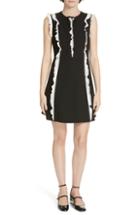 Women's Red Valentino Contrast Ruffle A-line Dress Us / 48 It - Black