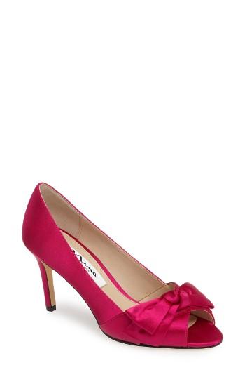 Women's Nina Forbet Peep Toe Bow Pump .5 M - Pink