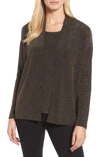 Women's Chaus Metallic Dolman Sleeve Cardigan - Metallic