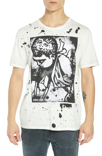 Men's Prps Spattered Applique T-shirt - White