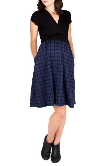 Women's Nom Maternity 'samantha' Surplice Maternity/nursing Dress - Black