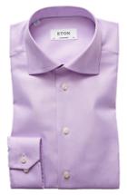 Men's Eton Contemporary Fit Cavalry Twill Dress Shirt .5 - Purple