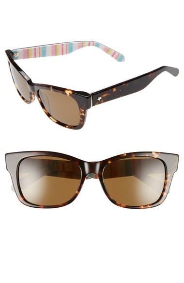 Women's Kate Spade New York 'alora' 53mm Polarized Sunglasses - Havana