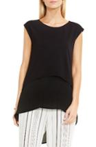 Women's Vince Camuto Layered Look High/low Top - Black