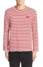 Men's Comme Des Garcons Play Long Sleeve Stripe Crewneck T-shirt