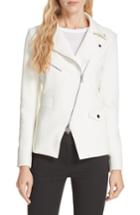 Women's Veronica Beard Hadley Neoprene Moto Jacket - White