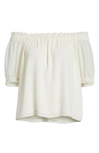 Women's 1.state Off The Shoulder Gauze Chiffon Blouse, Size - Ivory