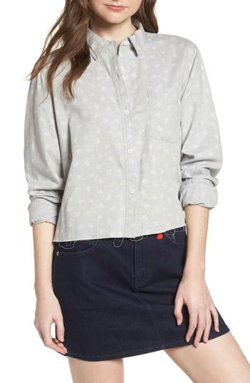 Women's Current/elliott The Boyfriend Cutoff Shirt - Grey