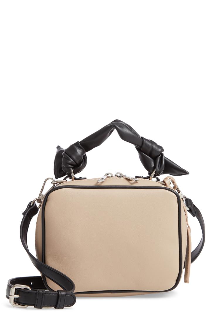 Sole Society Douga Faux Leather Crossbody Camera Bag - Beige