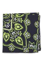 Men's Armstrong & Wilson Neon Paisley Cotton Pocket Square, Size - Blue