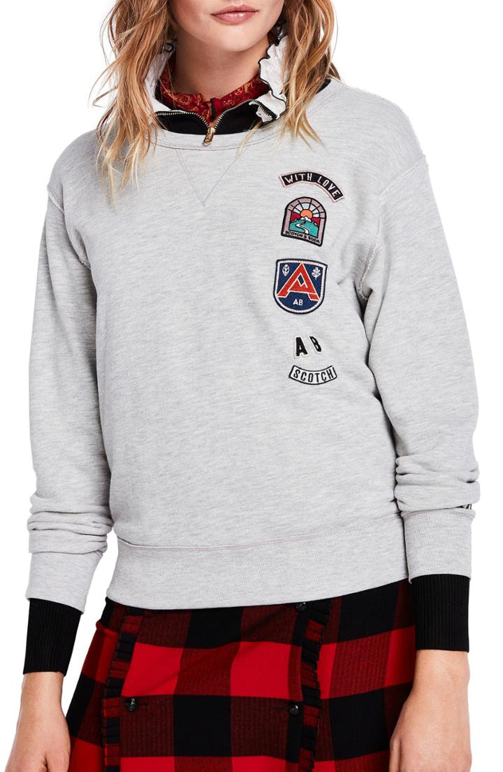Women's Scotch & Soda Applique Sweatshirt - Grey