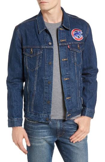 Men's Levi's Chicago Cubs Demin Trucker Jacket - Blue