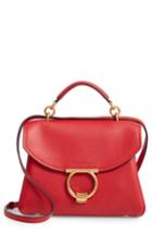 Salvatore Ferragamo Small Margot Leather Top Handle Bag - Red