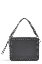 Topshop Rogue Whipstitch Faux Leather Crossbody Bag - Black