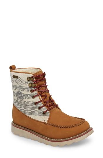 Women's Royal Canadian Patterned Waterproof Snow Boot .5 M - Beige