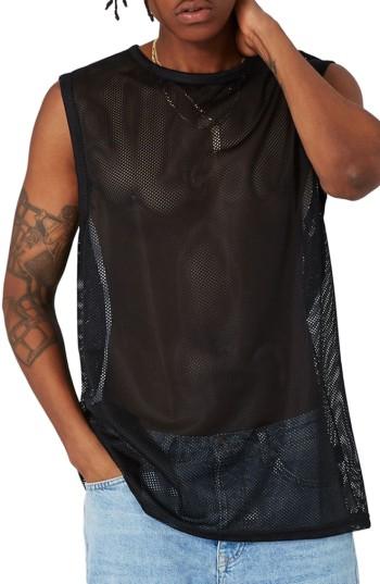 Men's Topman Mesh Tank - Black